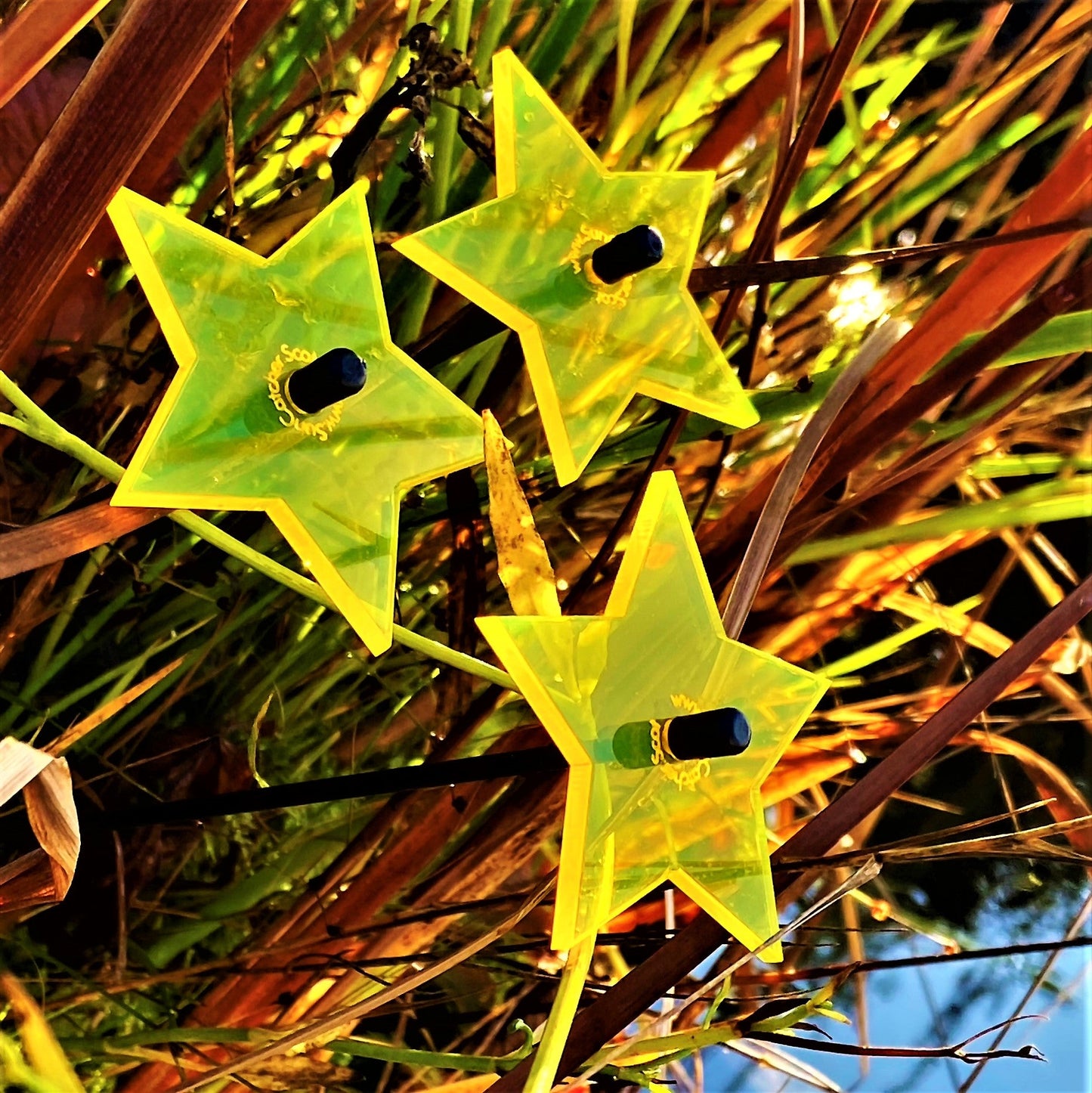 Small Garden Décor Ornaments Set of 3 Shining Stars