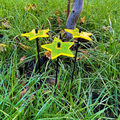 Small Garden Décor Ornaments Set of 3 Shining Stars