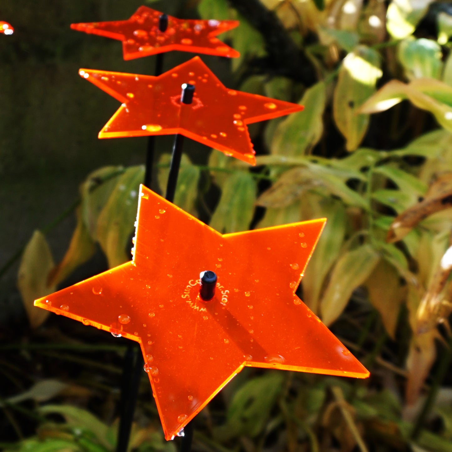 Large Garden Décor Ornaments Set of 3 'Shining Star'