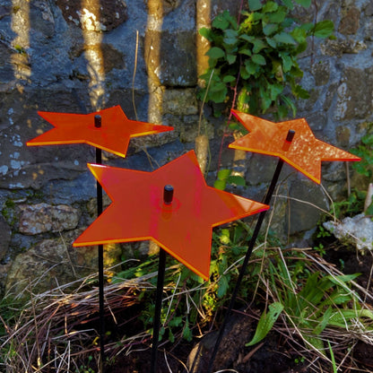 Large Garden Décor Ornaments Set of 3 'Shining Star'