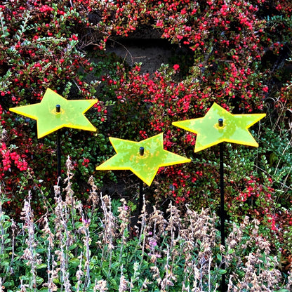 Large Garden Décor Ornaments Set of 3 'Shining Star'