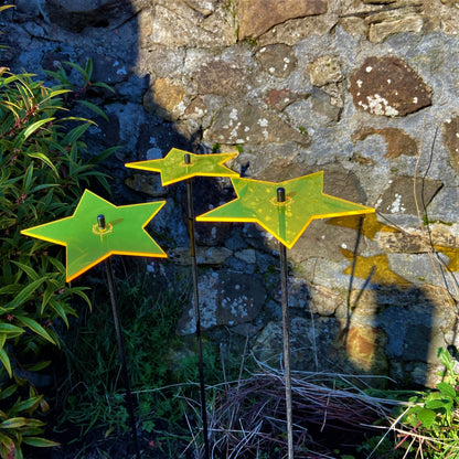 Large Garden Décor Ornaments Set of 3 'Shining Star'