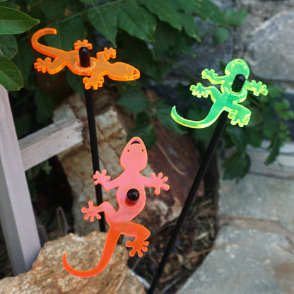 Medium Garden Décor Ornaments Set of 3 'Geckos'