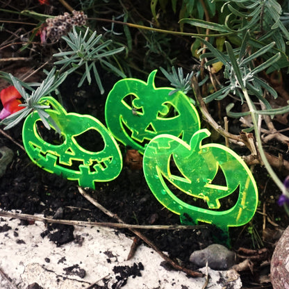 Garden Décor Ornament Stakes Set of 3 'Halloween Pumpkins'