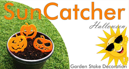Garden Décor Ornament Stakes Set of 3 'Halloween Pumpkins'