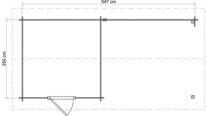 Lugarde Select - Snowdonia Apex Roof Log Cabin 250x250cm with 300cm Canopy
