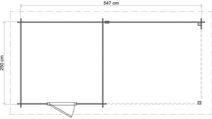 Lugarde Select - Cotswold Flat Roof Log Cabin 250x250cm with 300cm Canopy