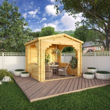 3m x 3m Log Cabin Gazebo - 28mm