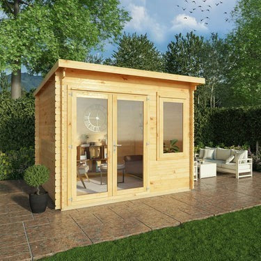 Mercia 3m x 3m Elite Pent Log Cabin - 28mm