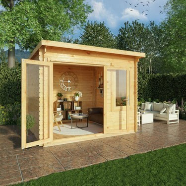 Mercia 3m x 3m Elite Pent Log Cabin - 28mm