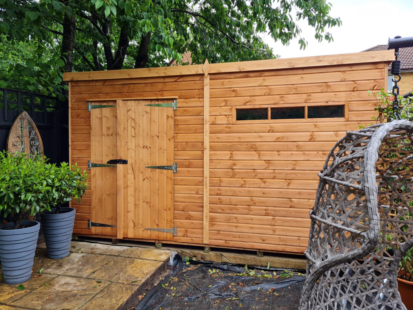 Security Shed 16'x8' with Pent or Apex Roof