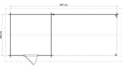 Lugarde Select - Blackpool Apex Roof Log Cabin 250x250cm with 400cm Canopy