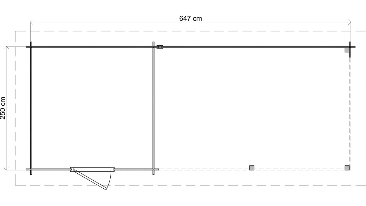 Lugarde Select - Severn Flat Roof Log Cabin 250x250cm with 400cm Canopy