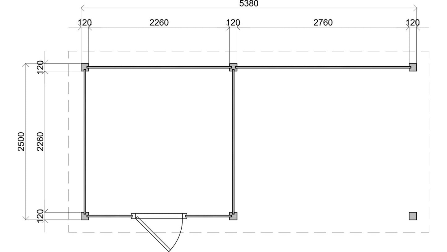 Lugarde Select - Birmingham Modern log Cabin 250x250cm with 300cm Canopy