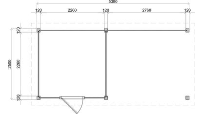 Lugarde Select - Birmingham Modern log Cabin 250x250cm with 300cm Canopy