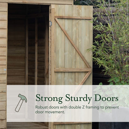 Overlap Pressure Treated 10x6 Pent Shed - No Window