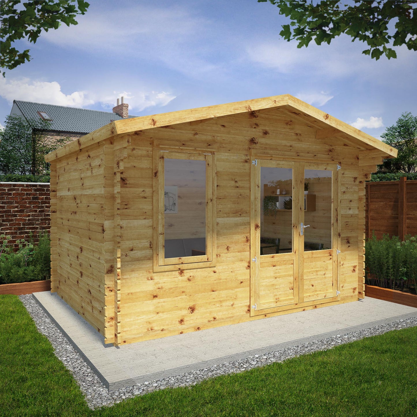 Mercia Retreat Log Cabin 44mm - Double Glazed 4m x 3m