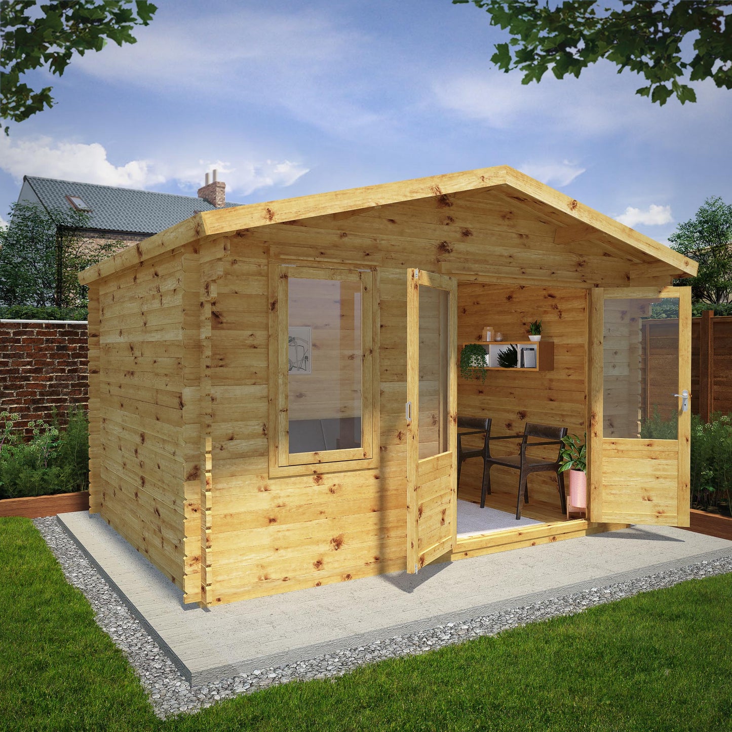 Mercia Retreat Log Cabin 34mm - Double Glazed 4m x 3m