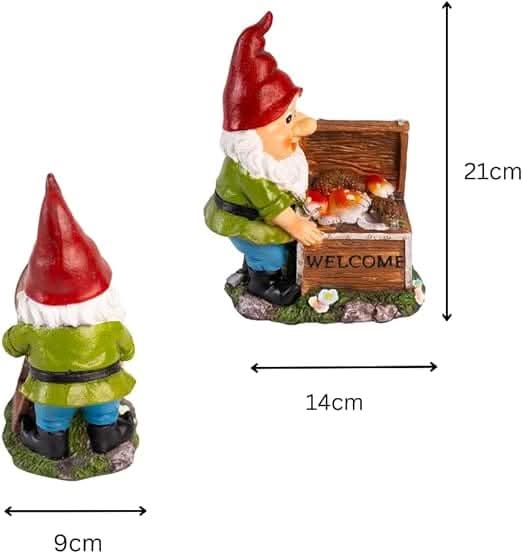 Solar Gnome Garden Ornament LED Welcome Chest Home Patio Flower Bed Lighting