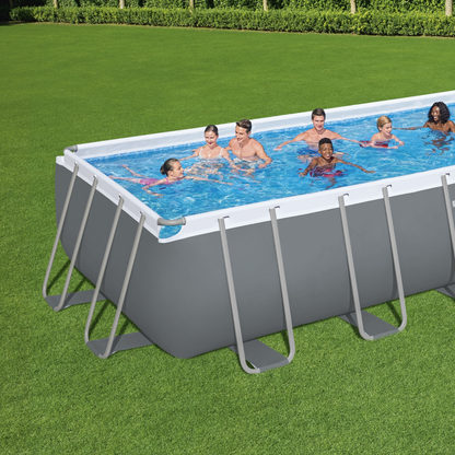 Bestway Steel Pro MAX Rectangular 21ft x 9ft x 52" Above Ground Swimming Pool, Sand Filter Pump & Accessories