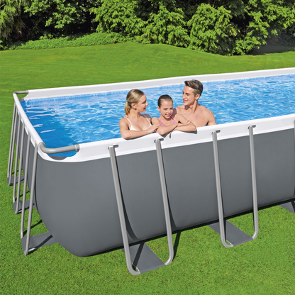 Bestway Steel Pro MAX Rectangular 21ft x 9ft x 52" Above Ground Swimming Pool, Sand Filter Pump & Accessories