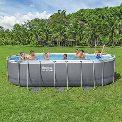 Bestway 18ft x 9ft x 48" Oval Steel Pro Max™ Above Ground Swimming Pool, Filter Pump & Accessories