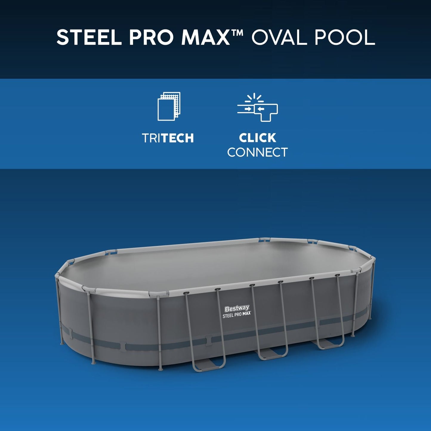 Bestway 18ft x 9ft x 48" Oval Steel Pro Max™ Above Ground Swimming Pool, Filter Pump & Accessories