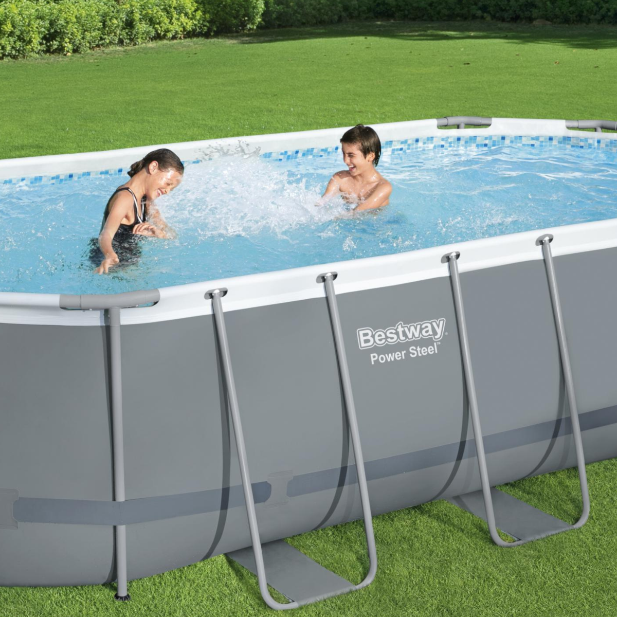 Bestway 18ft x 9ft x 48" Oval Steel Pro Max™ Above Ground Swimming Pool, Filter Pump & Accessories