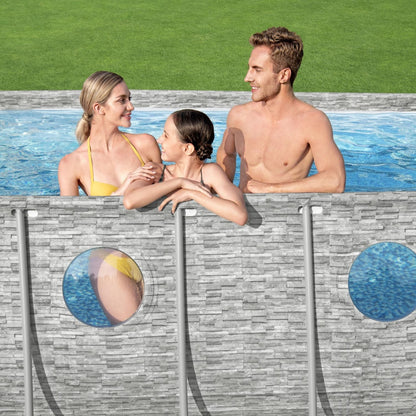 Bestway 18ft x 9ft x 48" Oval Steel Pro Max™ Splashview Above Ground Swimming Pool, Filter Pump & Accessories
