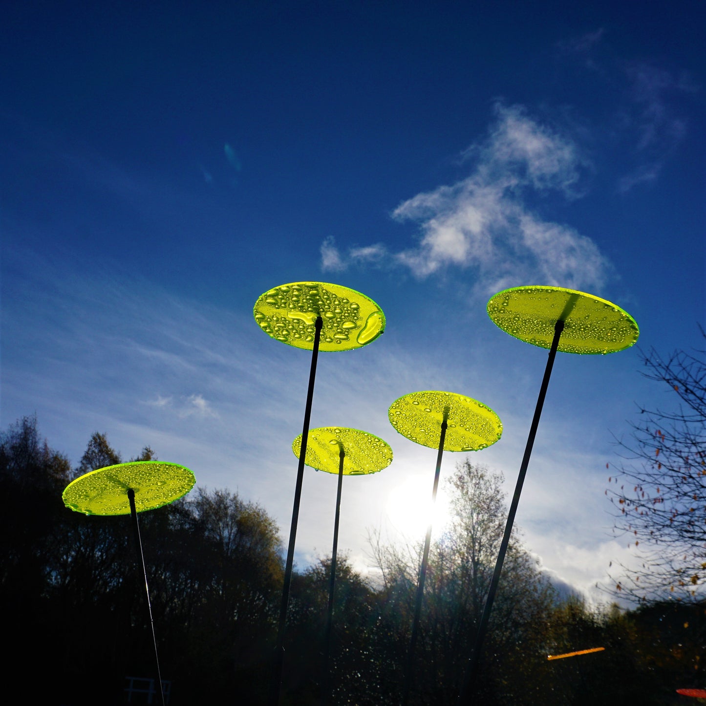 Large Garden Décor Ornaments Set of 5 'Sun Discs'