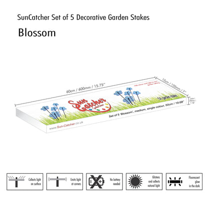 Garden Décor Ornaments Set of 5 'Blossoms' Medium