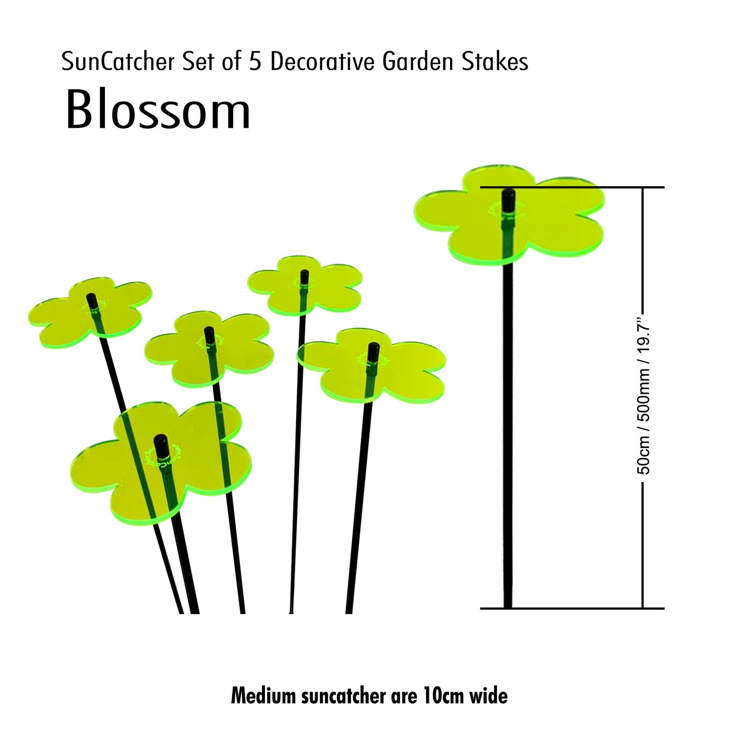 Garden Décor Ornaments Set of 5 'Blossoms' Medium