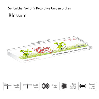 Garden Décor Ornaments Set of 5 'Blossoms' Medium