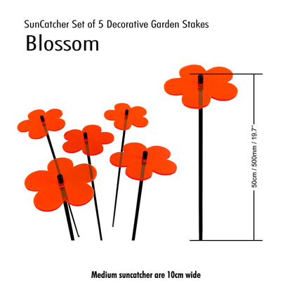 Garden Décor Ornaments Set of 5 'Blossoms' Medium