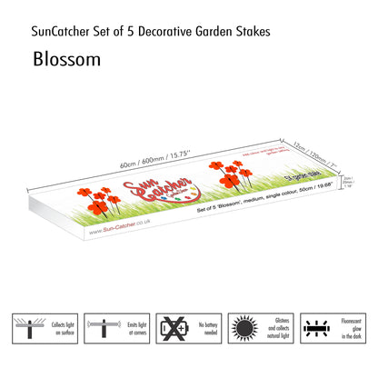 Garden Décor Ornaments Set of 5 'Blossoms' Medium