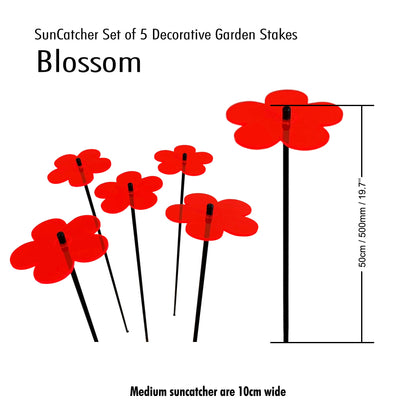 Garden Décor Ornaments Set of 5 'Blossoms' Medium