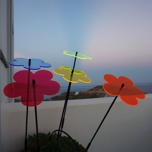 Large Garden Décor Ornaments Set of 5 'Blossoms'