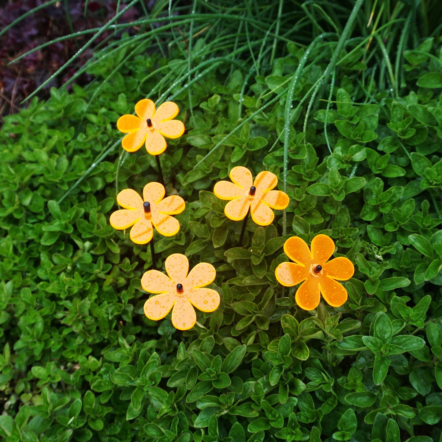 Small Garden Décor Ornaments Set of 5 Daisy