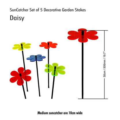 Garden Décor Ornaments Set of 5 'Daisies'