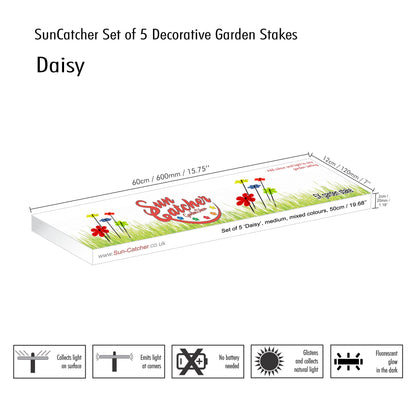 Garden Décor Ornaments Set of 5 'Daisies'