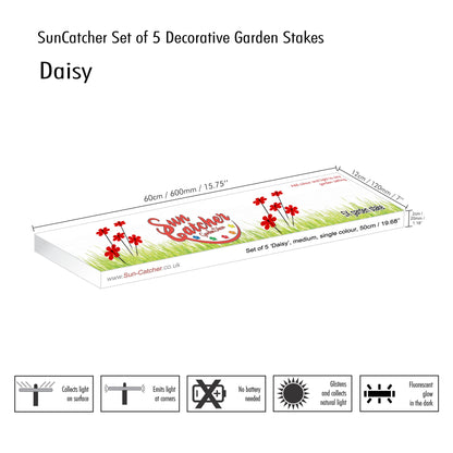 Garden Décor Ornaments Set of 5 'Daisies'