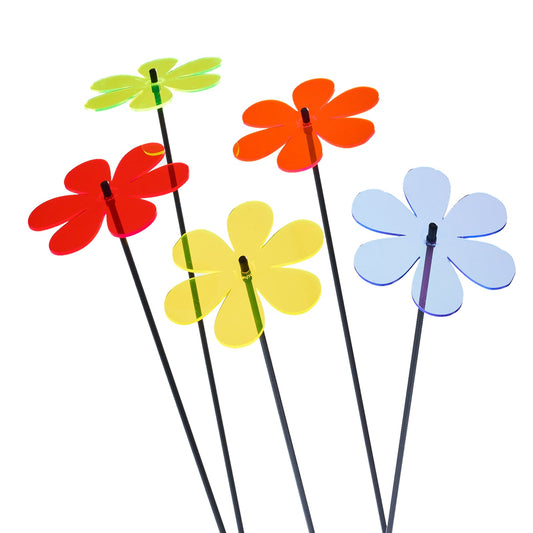 Large Garden Décor Ornaments Set of 5 'Daisies'