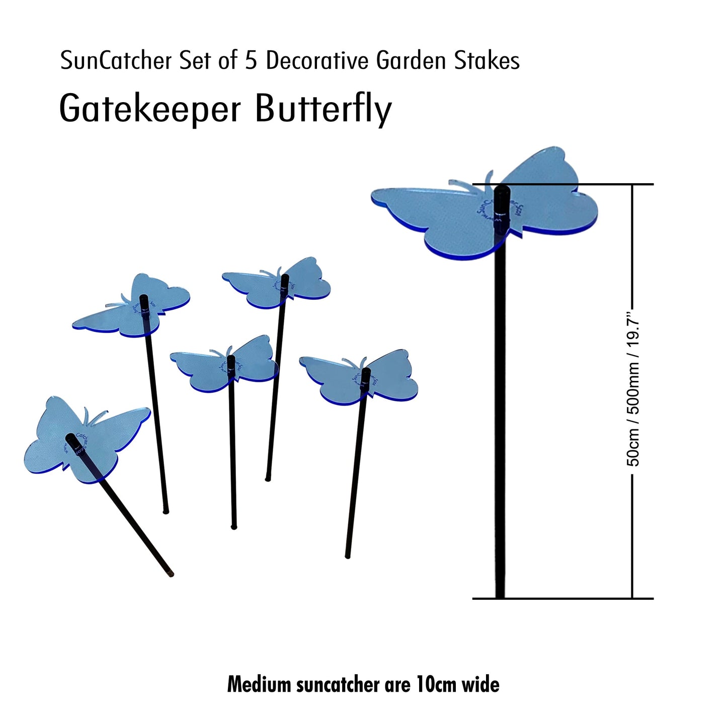 Garden Décor Ornaments Set of 5 'Gatekeeper Butterflies'