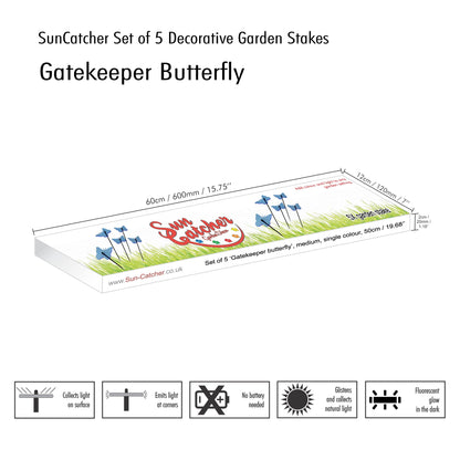Garden Décor Ornaments Set of 5 'Gatekeeper Butterflies'