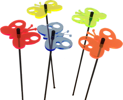 Small Garden Décor Ornaments Set of 5 'Peacock Butterfly'