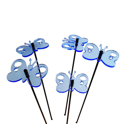 Small Garden Décor Ornaments Set of 5 'Peacock Butterfly'