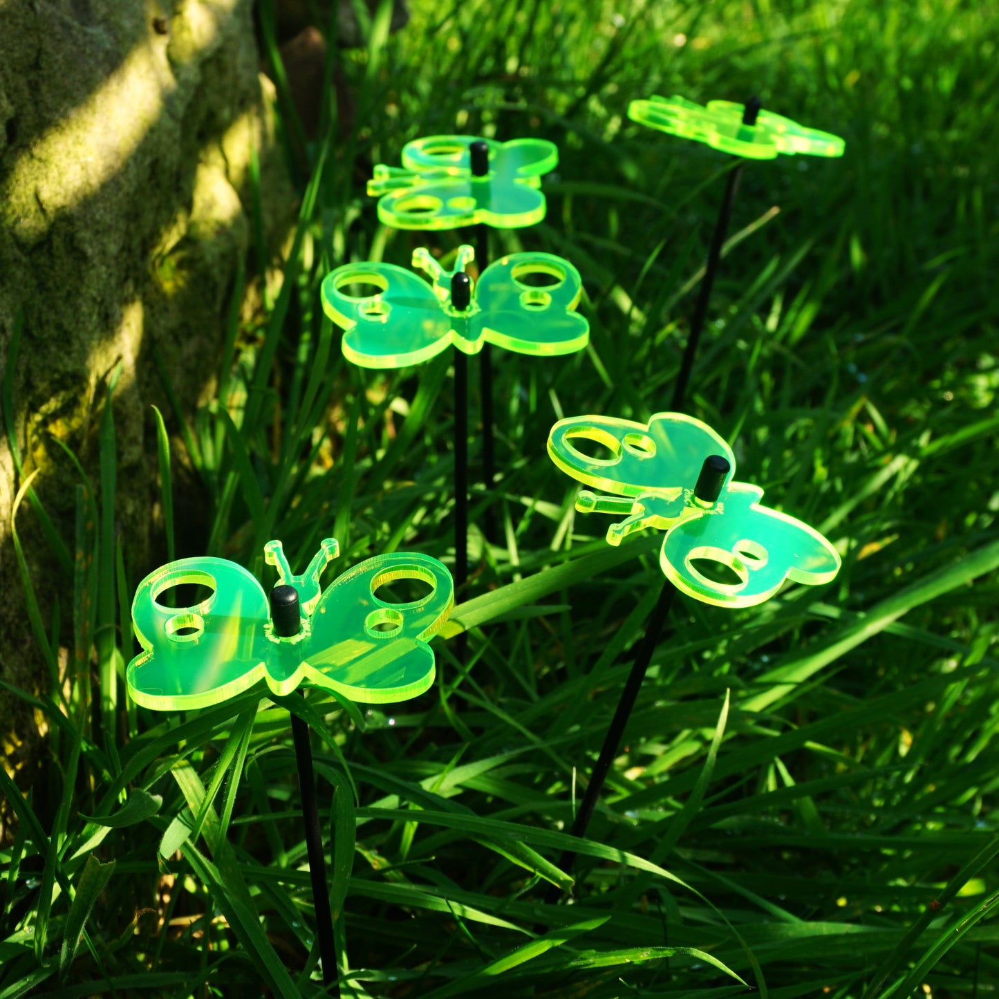 Small Garden Décor Ornaments Set of 5 'Peacock Butterfly'