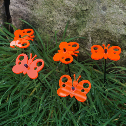 Small Garden Décor Ornaments Set of 5 'Peacock Butterfly'