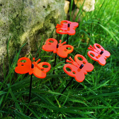 Small Garden Décor Ornaments Set of 5 'Peacock Butterfly'