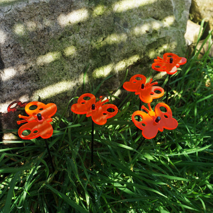 Small Garden Décor Ornaments Set of 5 'Peacock Butterfly'